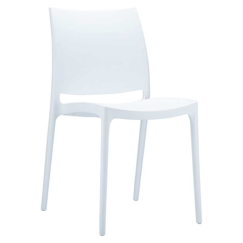 White Outdoor Chairs on Maya Stacking Outdoor Chair White Isp025